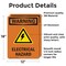 Signmission Electrical Hazard With Symbol OSHA Warning Sign, Vinyl Decal, 12in W x 18in L, 2PK OS-2PACK-WS-D-1218-V-13128 - alternate 4